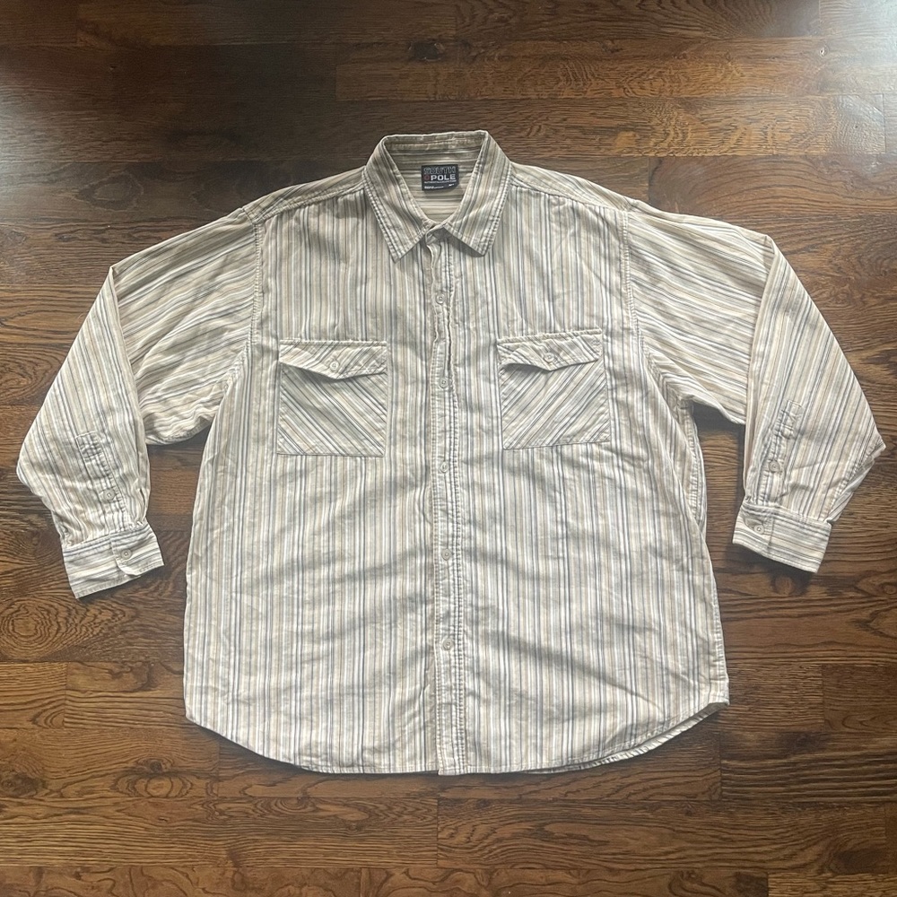 South Pole Striped Button Down Long Sleeve Shirt